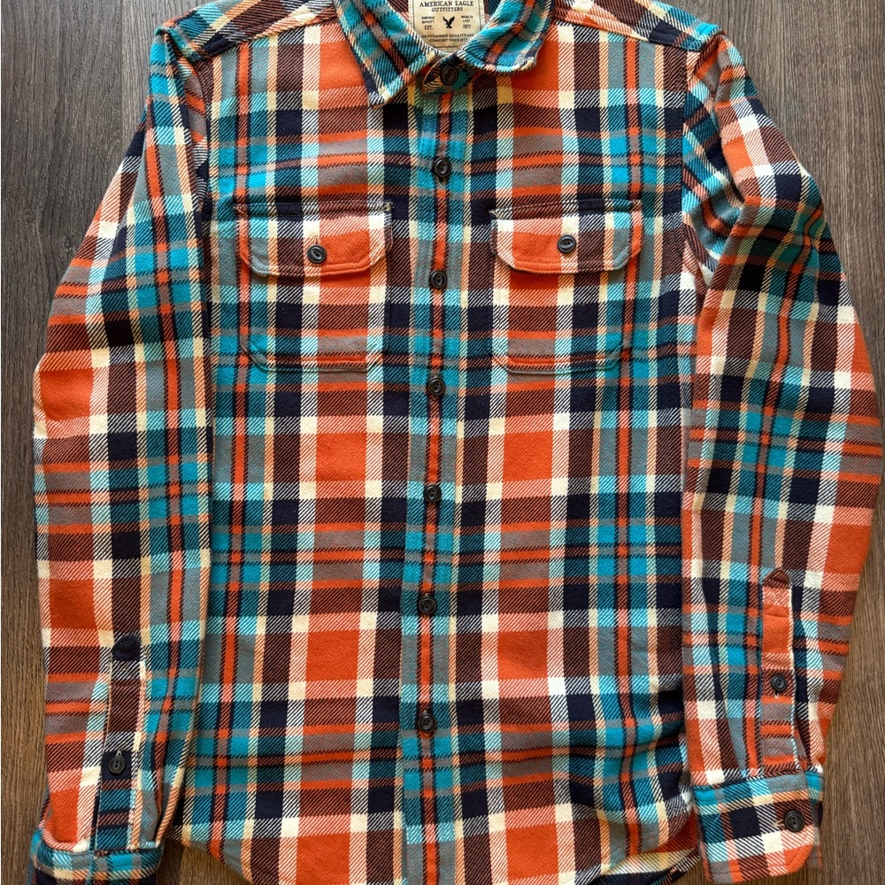Heavyweight Plaid Button down flannel shirt American Eagle men’s XS